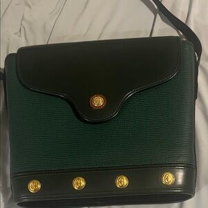 Vintage Philippe Charriol Green Leather Cross body Bag